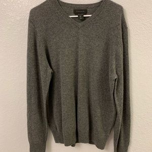 TAHARI 100% Cashmere V-Neck Long sleeve men’s L